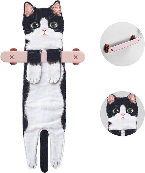 Cat Funny Hand Towels for Bathroom Kitchen